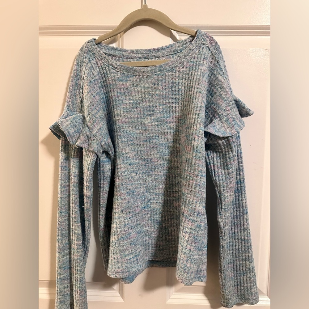 SO Women's Multicolor Ruffle Sweater